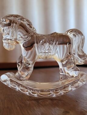 Princess House Clear Glass Rocking Horse Figurine